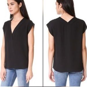Theory Orwin black silk blouse